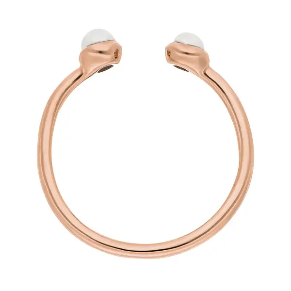 Leaf Jewelry Silber Open Ring, Perle, Rosegold Fabrik Onlineshop