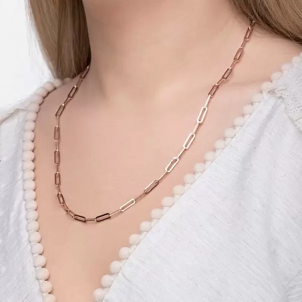Leaf Jewelry Y-Halskette Square, 52cm, 18 K Rosegold vergoldet Osterangebot
