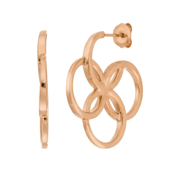 Leaf Jewelry Creolen Clover Charm, klein, 18 K Rosegold vergoldet Vatertagsangebot
