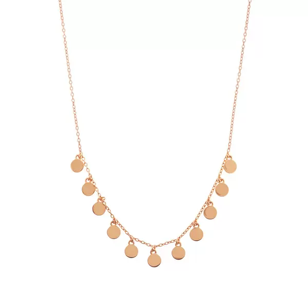Leaf Jewelry Halskette Platelet, kurz, 18 K Roségold vergoldet Räumungsverkauf