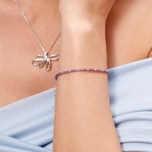 Leaf Jewelry Armkette Serenity, Grüner Achat, 925 Sterlingsilber Kauf eins, bekomm eins gratis