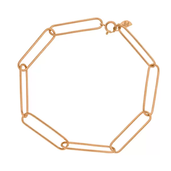 Leaf Jewelry Silber Armkette, BIG SQUARE, Rosegold Tägliche Deals