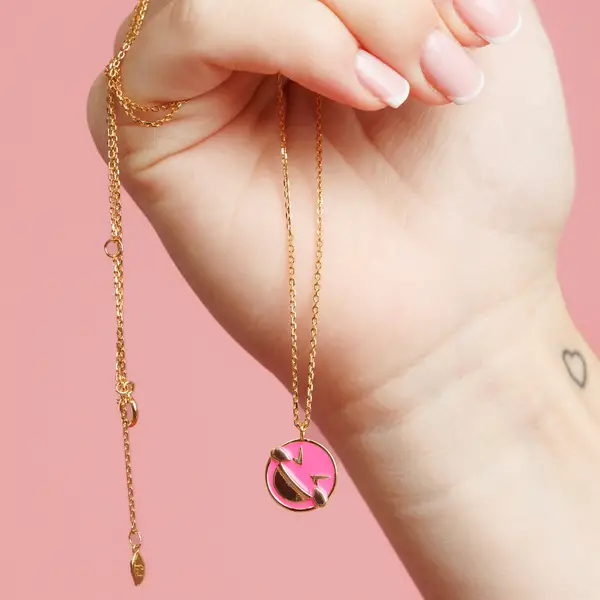 Leaf Jewelry Halskette "Joy" EMOJI, 18 K Gelbgold vergoldet Kostenlose Rückgabe