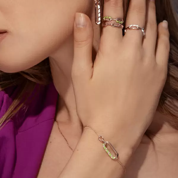 Leaf Jewelry Silber Armkette, Rosegold, Neon Twist Begrenzte Freigabe