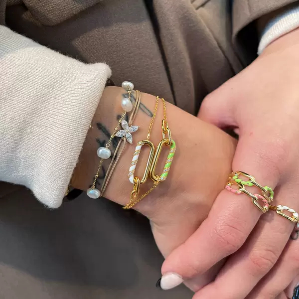 Leaf Jewelry Silber Armkette, Rosegold, Neon Twist Begrenzte Freigabe