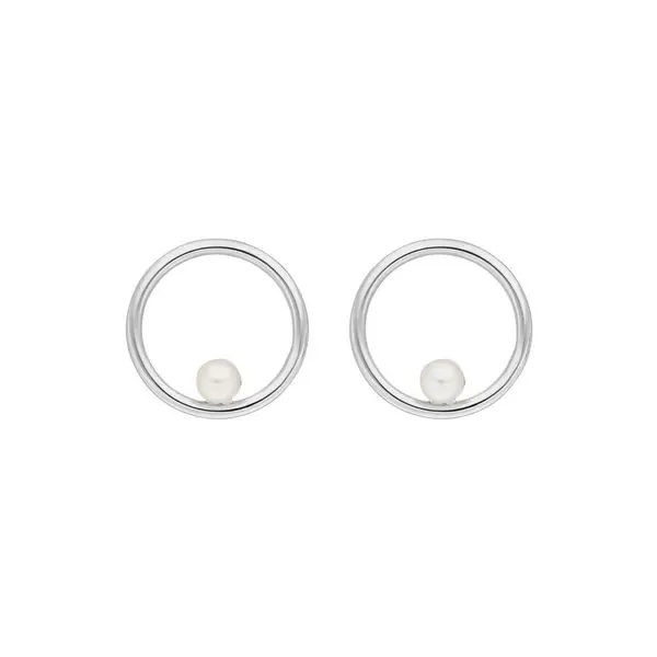 Leaf Jewelry Ohrstecker Circle mit Perle, 925 Sterlingsilber JETZT KAUFEN