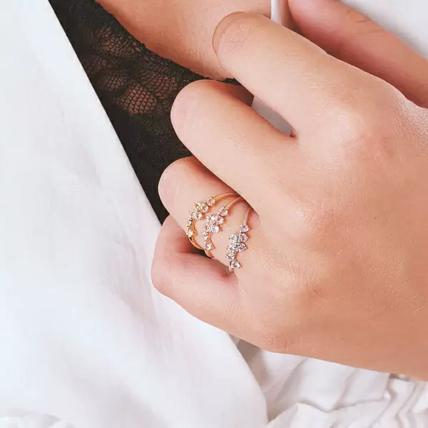 Leaf Jewelry Ring Sweet Gems Bergkristall, 925 Sterlingsilber, Gr.54 Neueste Stile