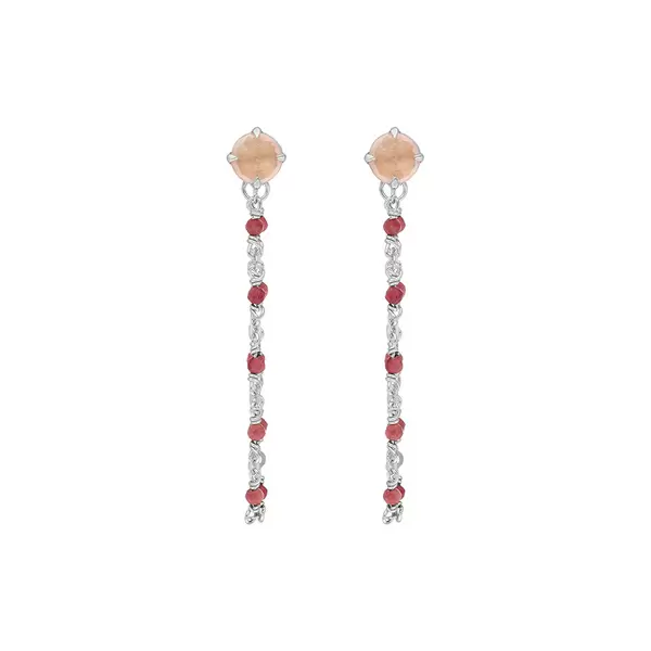 Leaf Jewelry Ohrhänger Flying Gems, Rosenquarz, 925 Sterlingsilber Zeitbegrenzte Promotion