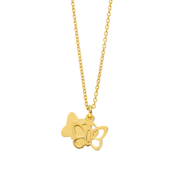 Leaf Jewelry Halskette SCHMETTERLING, 18 K Gelbgold vergoldet Bis zu 60% Rabatt