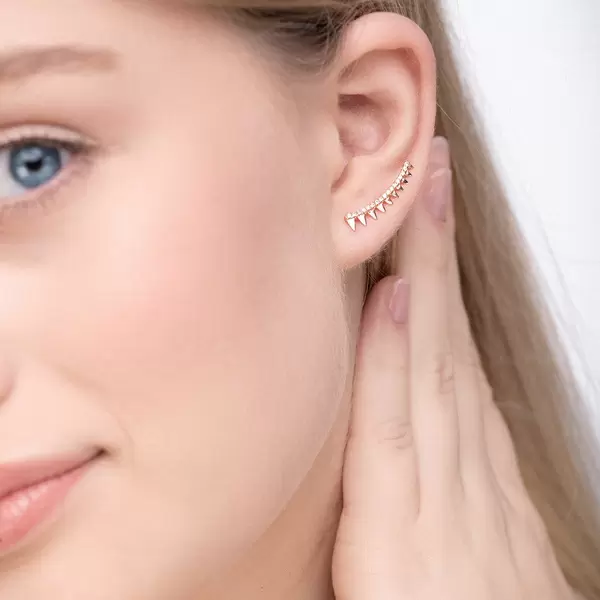 Leaf Jewelry Earclimber Memory II, 18 K Rosegold vergoldet Nur für heute