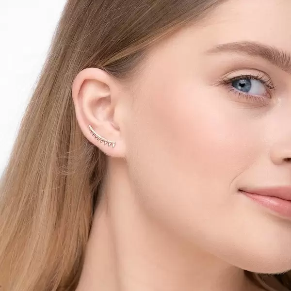 Leaf Jewelry Earclimber Memory II, 18 K Rosegold vergoldet Nur für heute