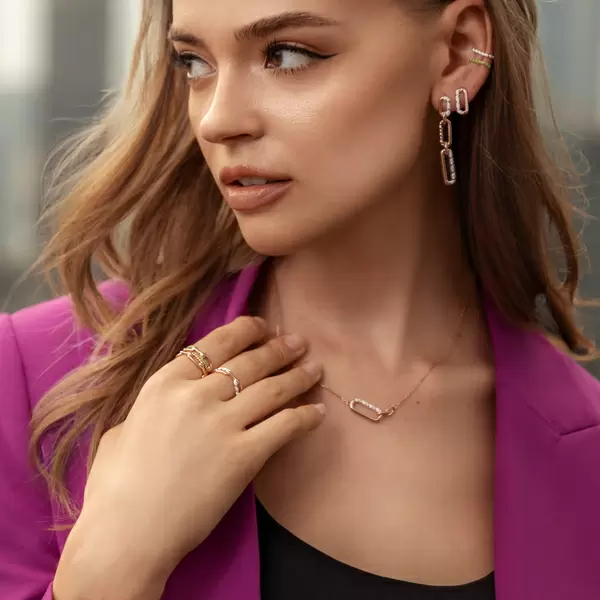 Leaf Jewelry Silber Halskette, Rosegold, Neon Twist Sonderangebot der Fabrik