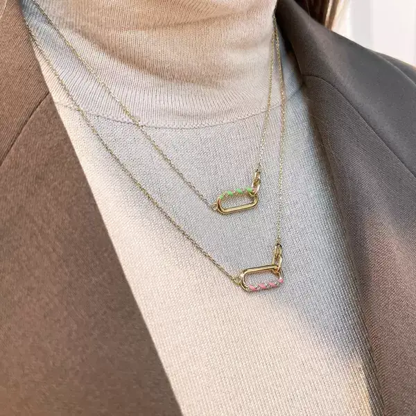 Leaf Jewelry Silber Halskette, Rosegold, Neon Twist Sonderangebot der Fabrik