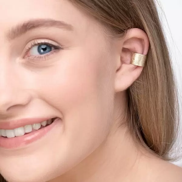 Leaf Jewelry Earcuff Matt, 10mm, 18 K Rosegold vergoldet Bis zu 55% Rabatt