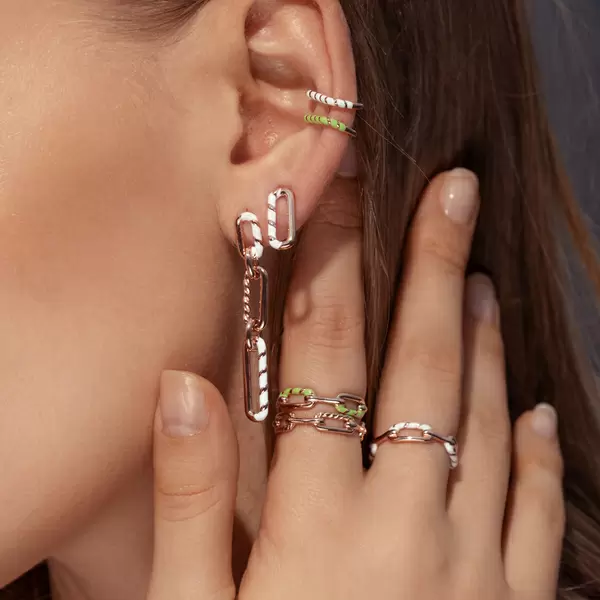 Leaf Jewelry Silber Earcuff, Gelbgold, Neon Twist Clearance-Verkauf