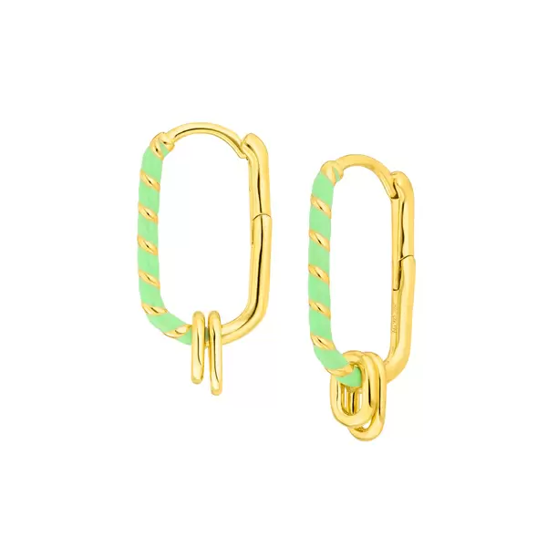 Leaf Jewelry Silber Creole, Gelbgold, Neon Twist Im Verkauf