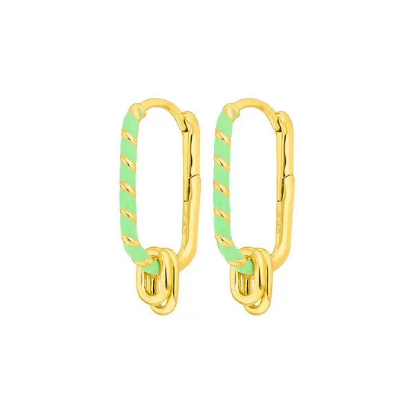 Leaf Jewelry Silber Creole, Gelbgold, Neon Twist Im Verkauf