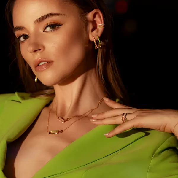 Leaf Jewelry Silber Creole, Gelbgold, Neon Twist Im Verkauf