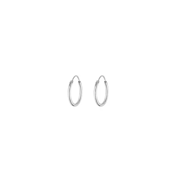 Leaf Jewelry Creole Rund S, 15mm, 14 K Weissgold Angebote