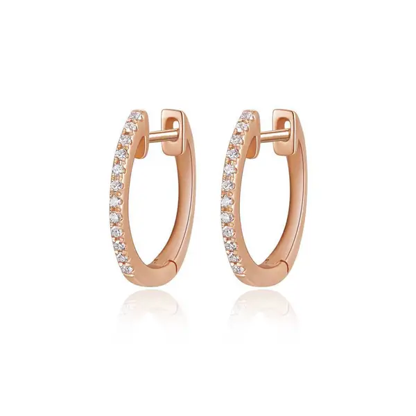 Leaf Jewelry Creole Circle XS mit Diamanten, 12mm, 18 Rosegold Hotsell