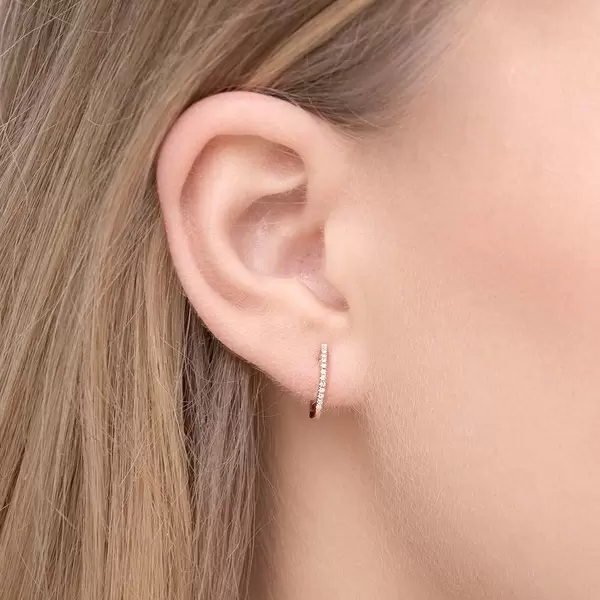 Leaf Jewelry Creole Circle XS mit Diamanten, 12mm, 18 Rosegold Hotsell
