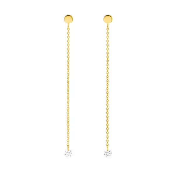 Leaf Jewelry Ohrringe Pure Kette, 18 K Gelbgold im Angebot