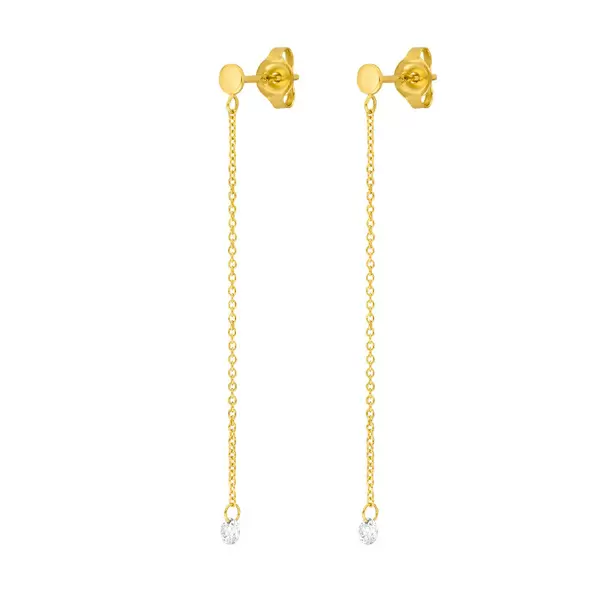 Leaf Jewelry Ohrringe Pure Kette, 18 K Gelbgold im Angebot