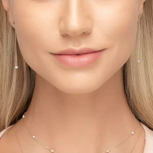 Leaf Jewelry Ohrringe Pure Kette, 18 K Gelbgold im Angebot