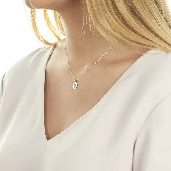 Leaf Jewelry Halskette Heart, 14 K Weißgold Günstiger Verkauf