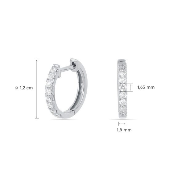 Leaf Jewelry Creole mit Diamanten, 18K Weißgold Fabrikverkauf