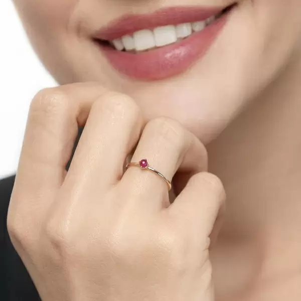 Leaf Jewelry Ring Cabochon, 14 K Gelbgold, Rubin Fabrikpreis
