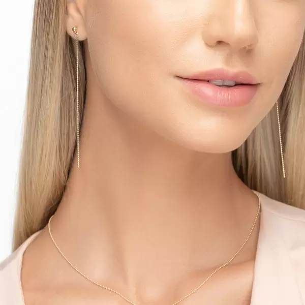 Leaf Jewelry Ohrringe Ball Chain, 14 K Gelbgold Sonderangebot