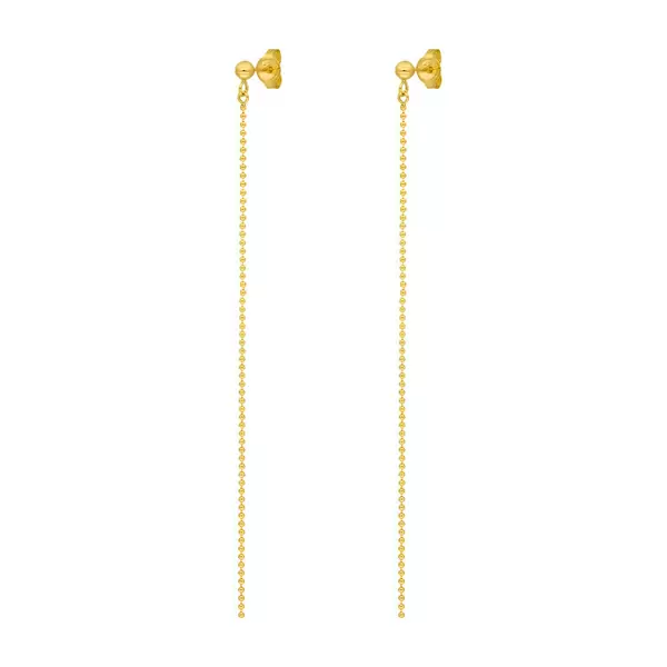 Leaf Jewelry Ohrringe Ball Chain, 14 K Gelbgold Sonderangebot