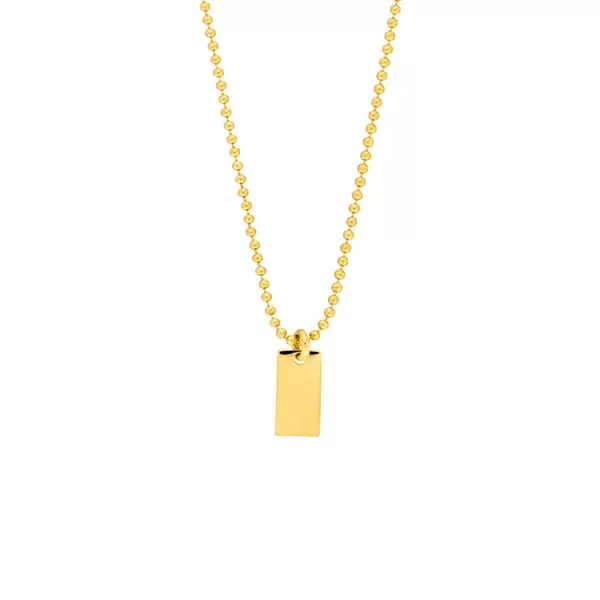 Leaf Jewelry Halskette Tiny Dog Tag, 14 K Gelbgold Großer Ausverkauf