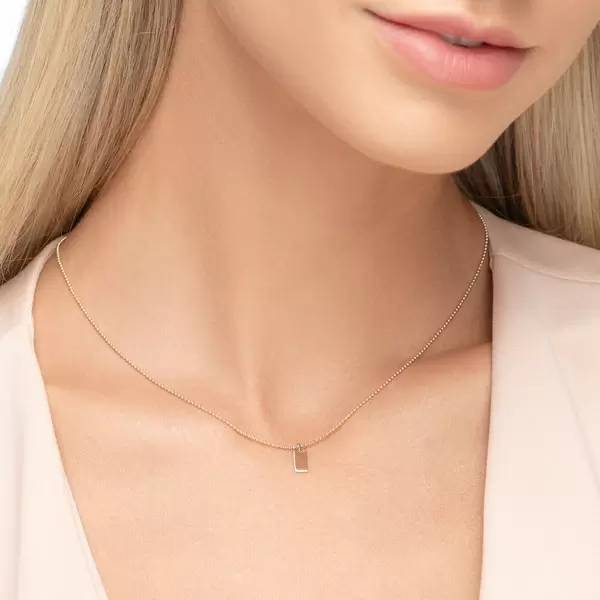 Leaf Jewelry Halskette Tiny Dog Tag, 14 K Gelbgold Großer Ausverkauf