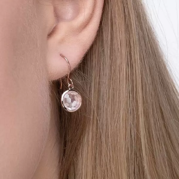 Leaf Jewelry Ohrringe Rosenquarz, 14 K Rosegold Flash Sale