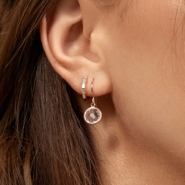 Leaf Jewelry Ohrringe Rosenquarz, 14 K Rosegold Flash Sale