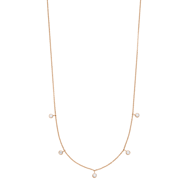 Leaf Jewelry Halskette "my first diamond" Charms, 14 K Rosegold Preisnachlass