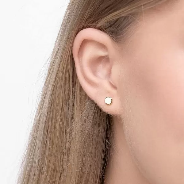 Leaf Jewelry Ohrstecker Disc, 14 K Gelbgold Saisonschlussverkauf