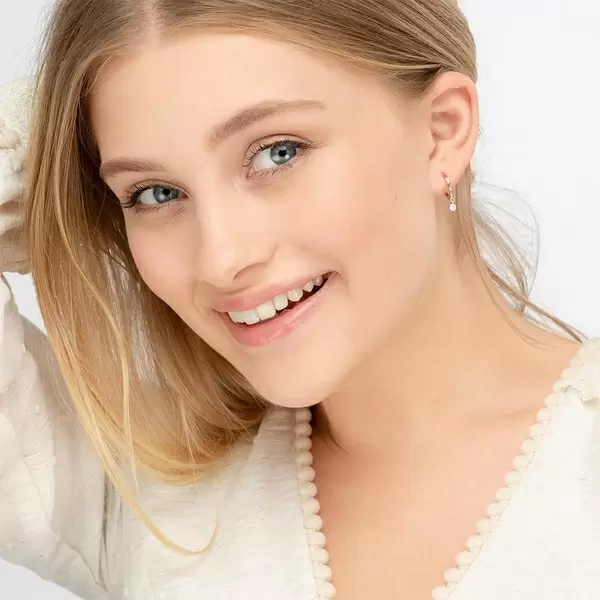 Leaf Jewelry Creole Pure mit Diamanten, 18 K Rosegold Black Friday