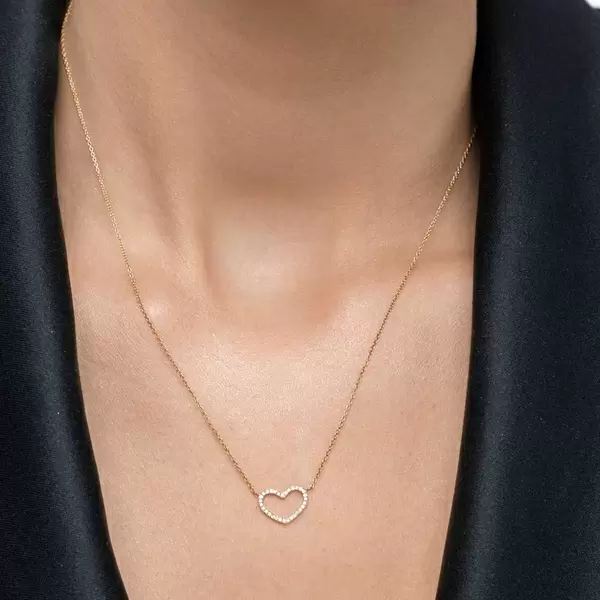 Leaf Jewelry Halskette Heart mit Diamanten, 18 K Gelbgold Cyber Monday