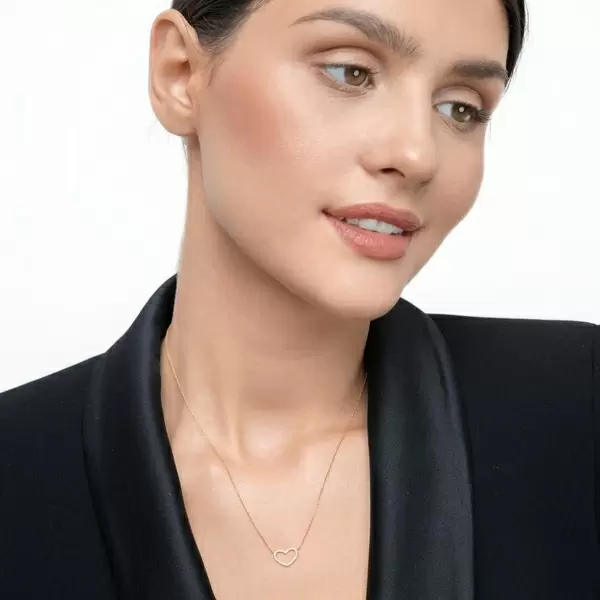 Leaf Jewelry Halskette Heart mit Diamanten, 18 K Gelbgold Cyber Monday