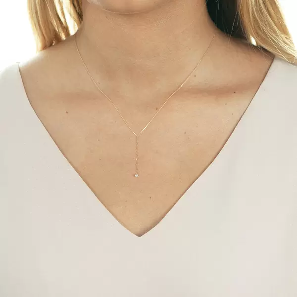 Leaf Jewelry Halskette Y-Pure Diamant, 18 K Rosegold Osterangebot