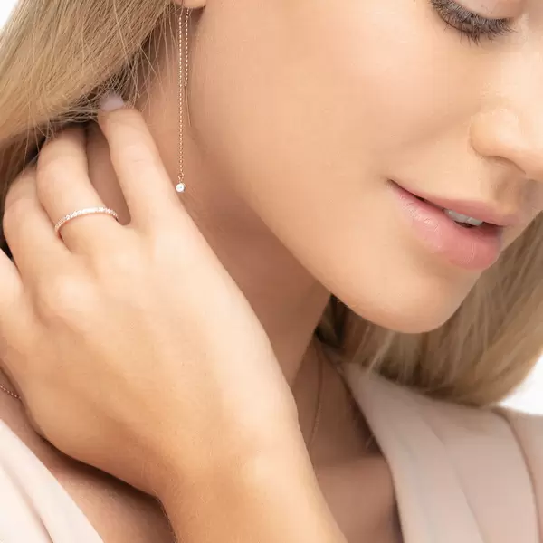 Leaf Jewelry Ohrringe "my first diamond", ball chain, 14 K Rosegold Lagerräumung