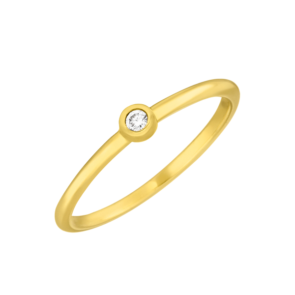 Leaf Jewelry Ring "my first diamond", 14 K Gelbgold Bestseller