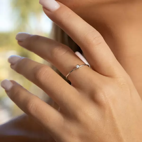 Leaf Jewelry Ring "my first diamond", 14 K Gelbgold Bestseller