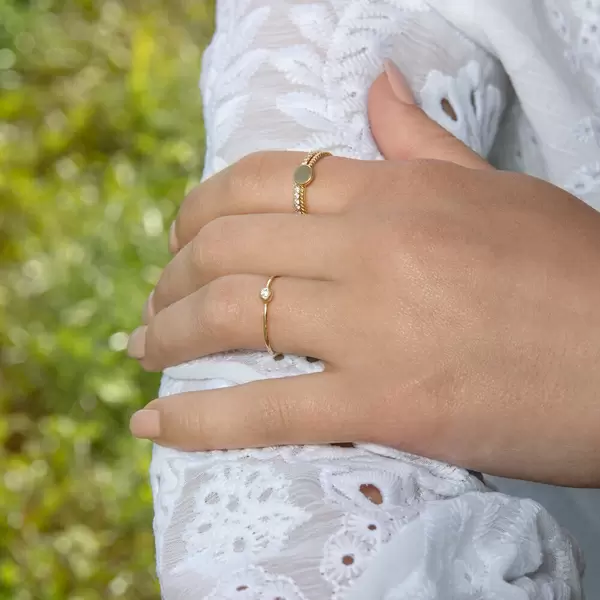 Leaf Jewelry Ring "my first diamond", 14 K Gelbgold Bestseller