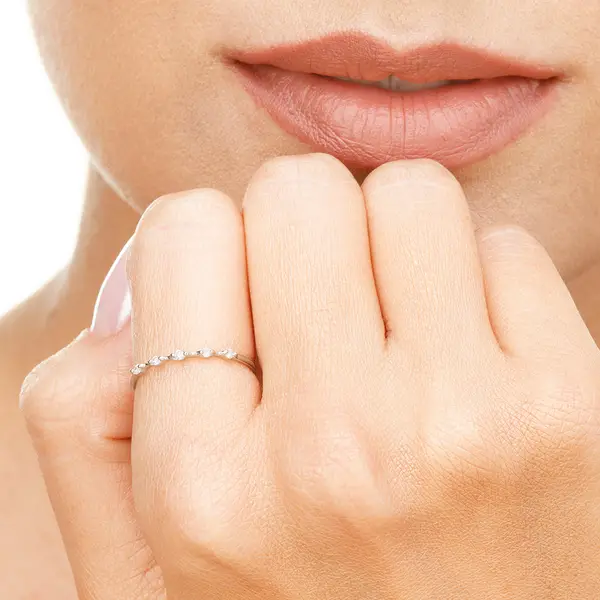 Leaf Jewelry Ring mit 5 Diamanten, 14K Weißgold Saisonale Angebote