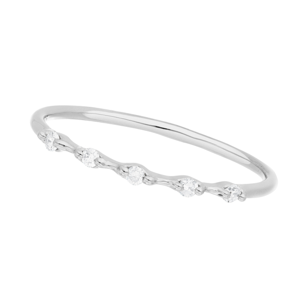 Leaf Jewelry Ring mit 5 Diamanten, 14K Weißgold Saisonale Angebote