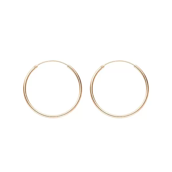 Leaf Jewelry Creole Rund M, 30mm, 14 K Rosegold Kauf eins, bekomm eins gratis